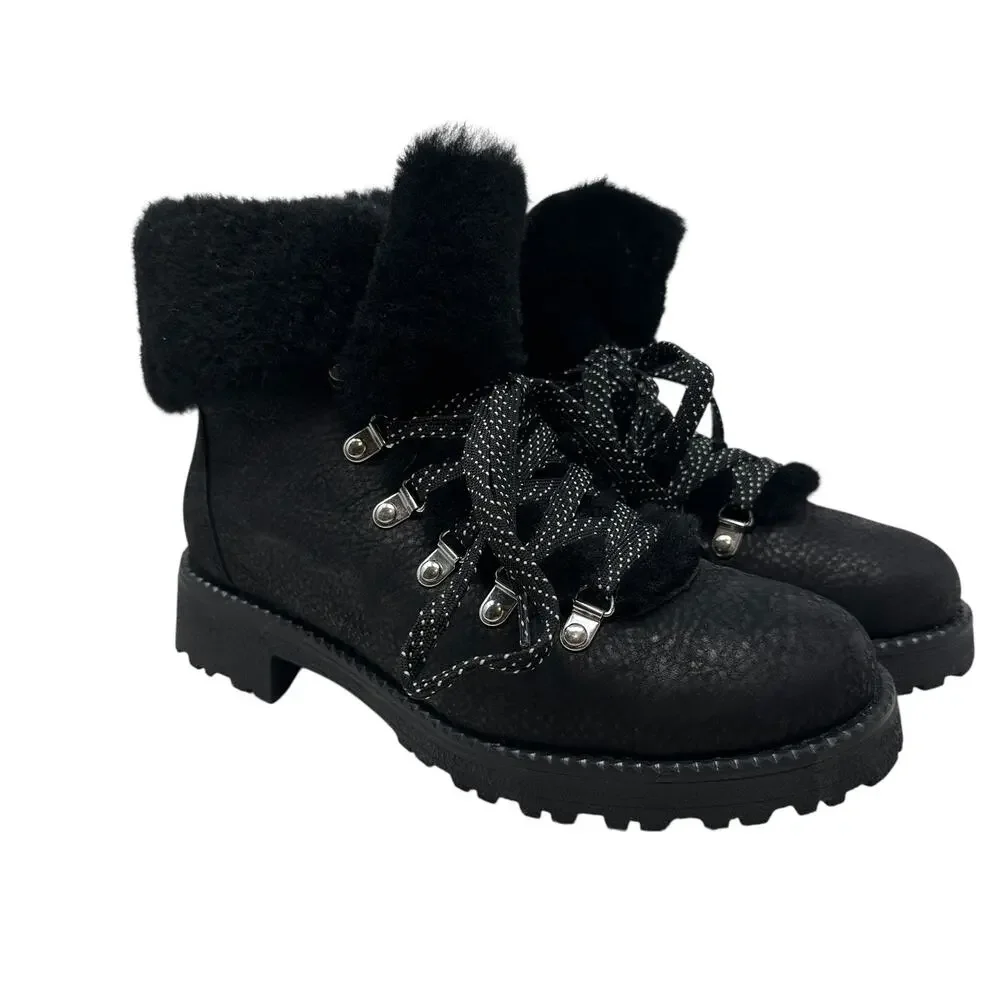 J. Crew Nordic Boots Black‎ Suede Winter Snow Boot Size 9